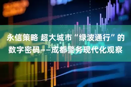 永信策略 超大城市“绿波通行”的数字密码——成都警务现代化观察